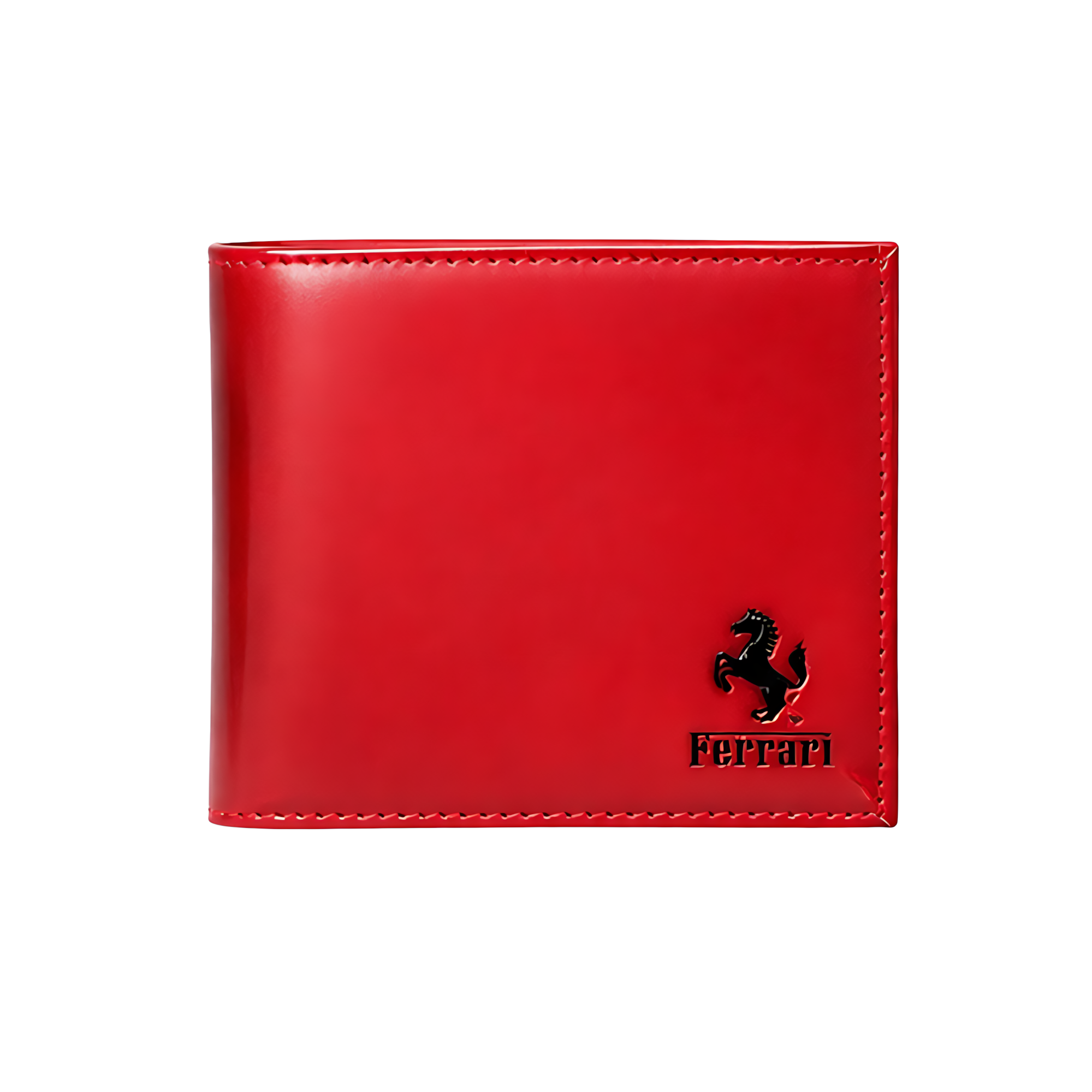 Ferrari Wallet | Red Leather Horse Logo - View 1