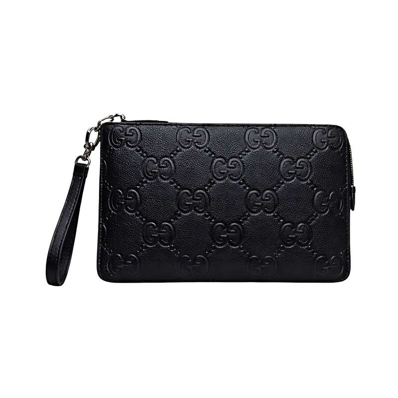 Gucci Pouch | Black Leather Logo Canvass - View 1