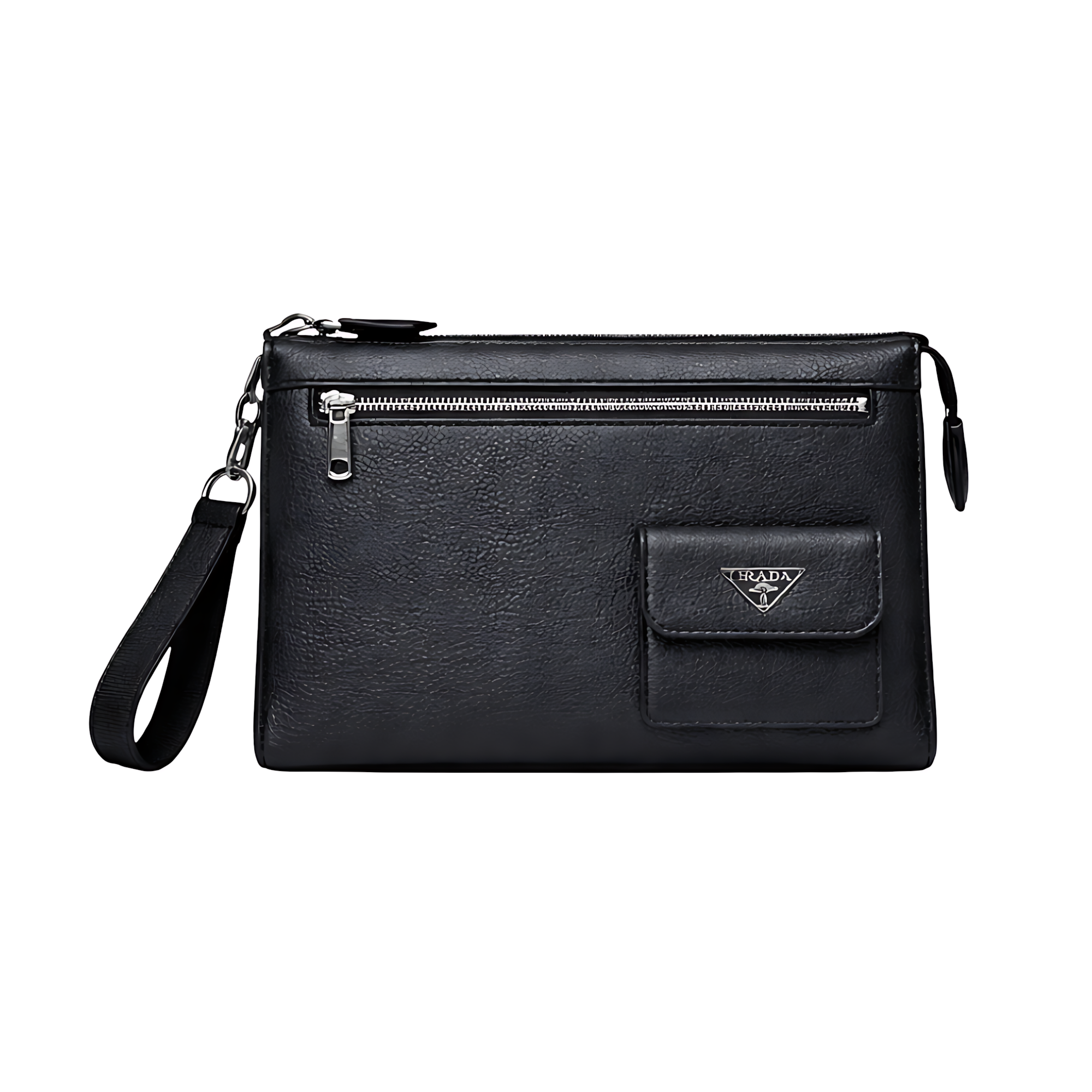 Prada Wrist Pouch | Wrist Black Leather - View 1