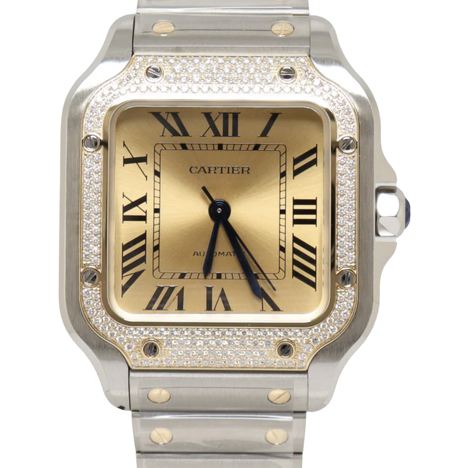 Cartier Watch | Santos de Cartier Two-Tone Yellow Dial
