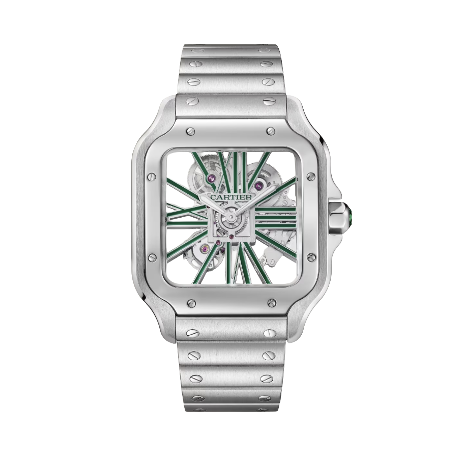 Cartier Santos de Cartier Skeleton Watch – Green
