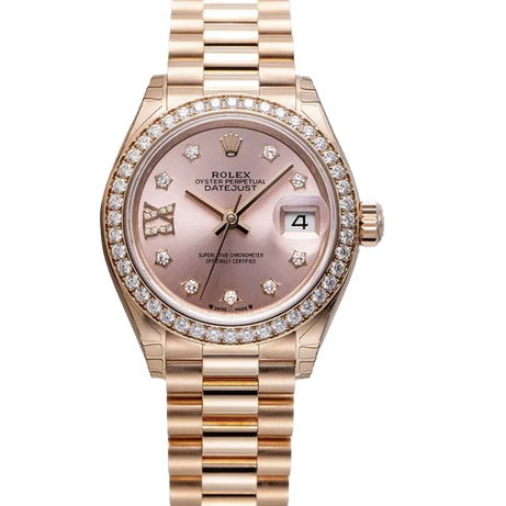 Rolex Datejust Rose Gold Diamond Watch