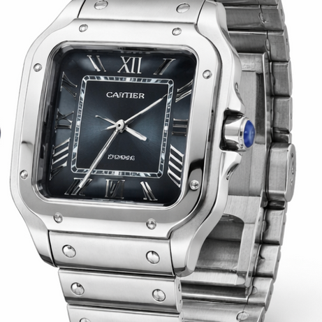 Cartier Santos de Cartier Steel Watch – Blue Dial