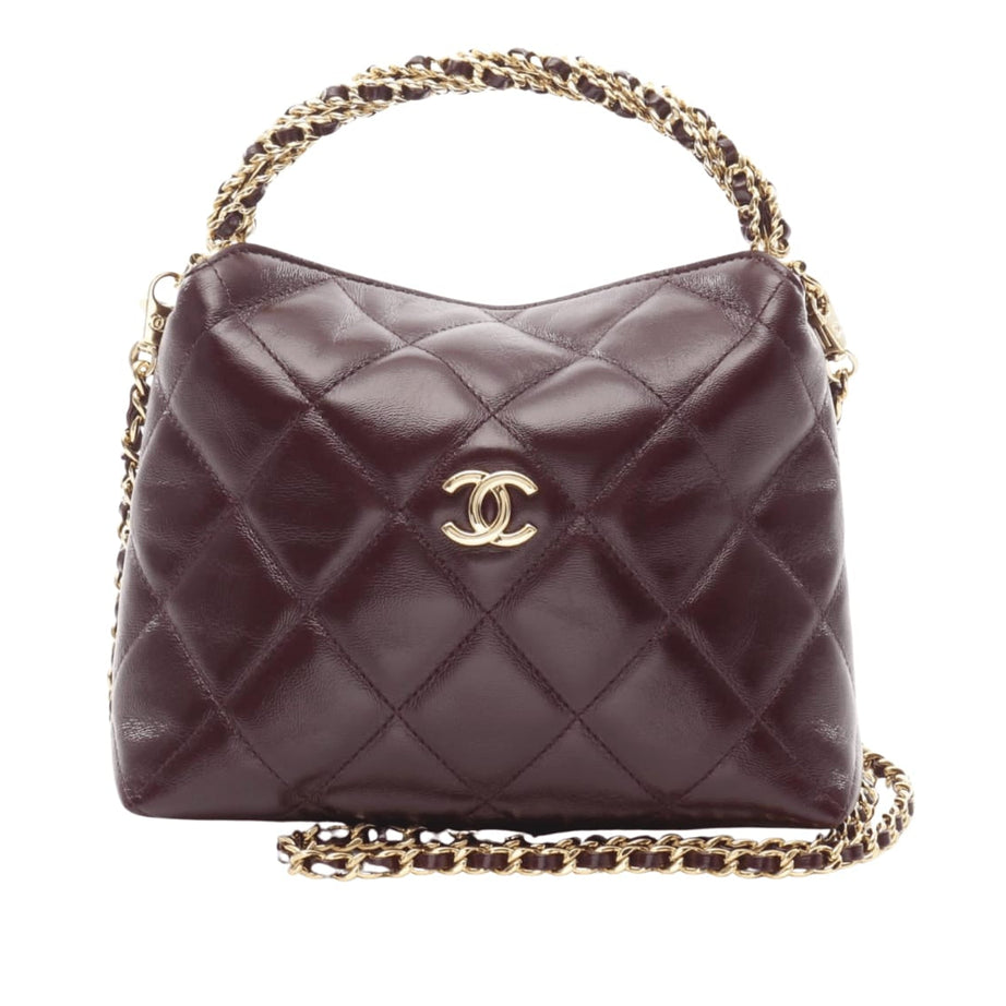 Chanel | Hobo Bag In A Deep Burgundy, Quilted Leather With Gold-tone Hardware. - Free & Fast UAE Shipping