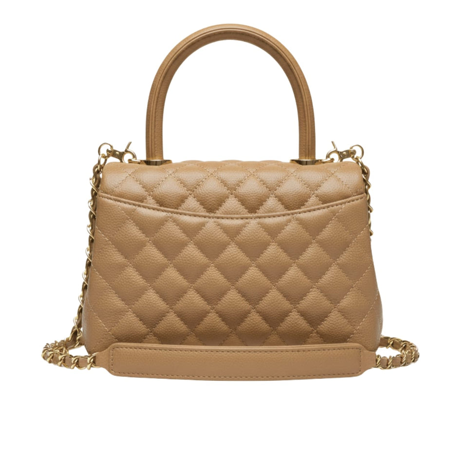 Chanel | Mini Coco Handle Flap Bag In Caramel/beige Caviar Leather. - Free & Fast UAE Shipping