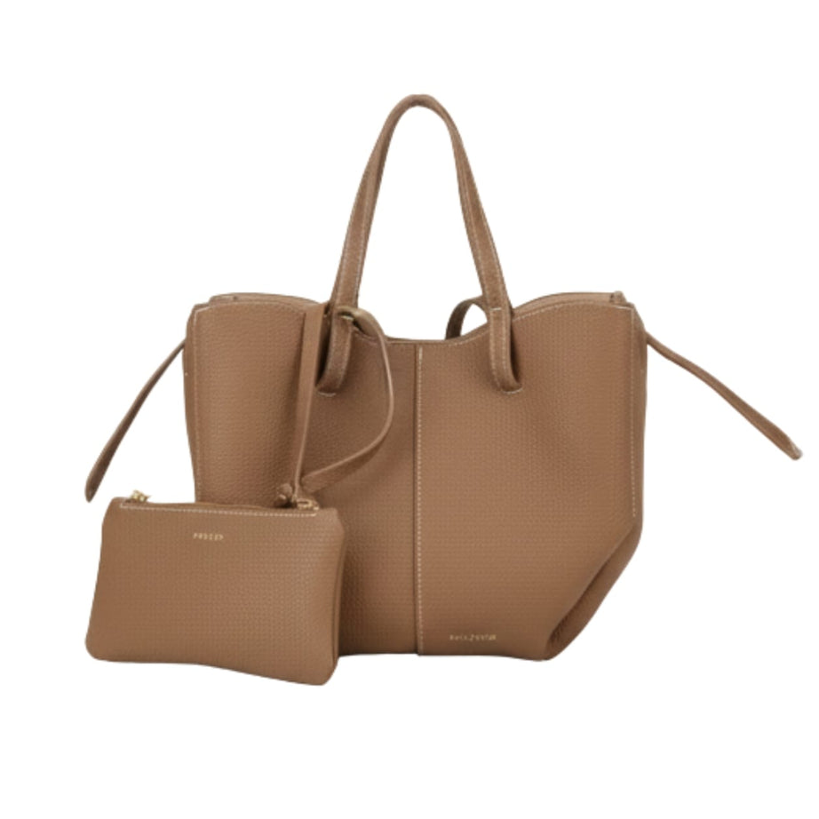 Polène | Cyme Mini Bag In Textured Camel Leather - Free & Fast UAE Shipping