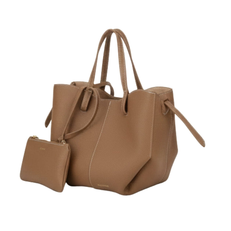 Polène | Cyme Mini Bag In Textured Camel Leather - Free & Fast UAE Shipping
