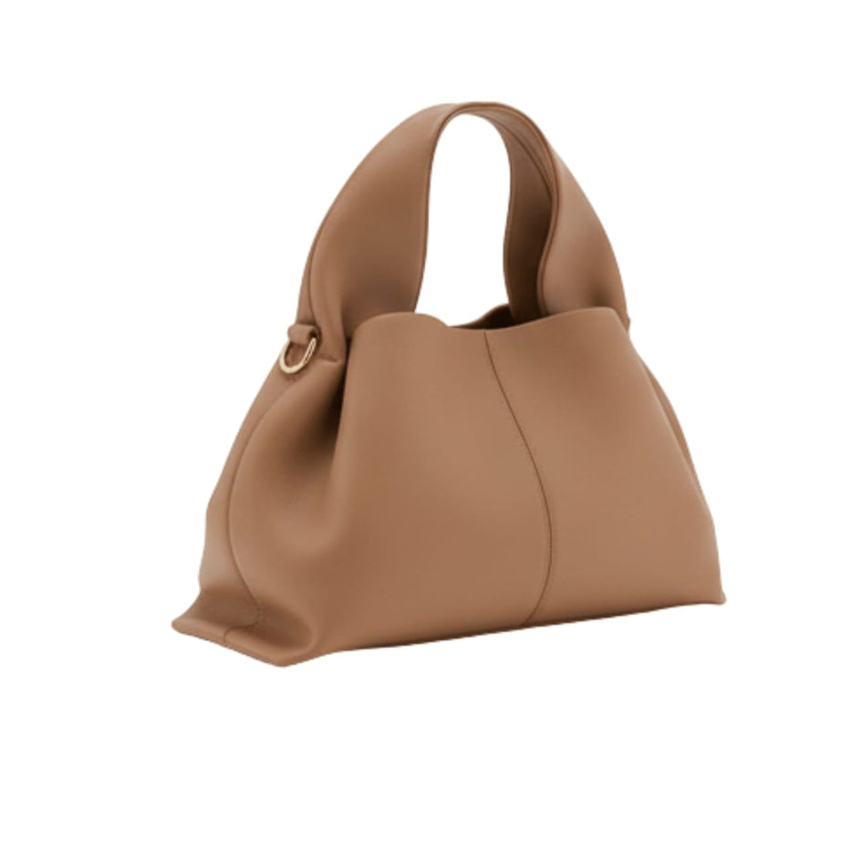 Polène | Numéro Neuf Mini Bag In Textured Taupe Leather - Free & Fast UAE Shipping