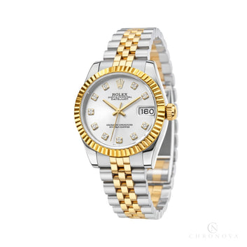 Rolex Datejust Watch – Silver Diamond Dial