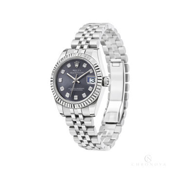 Rolex Datejust Diamond Dial Fluted Bezel Watch