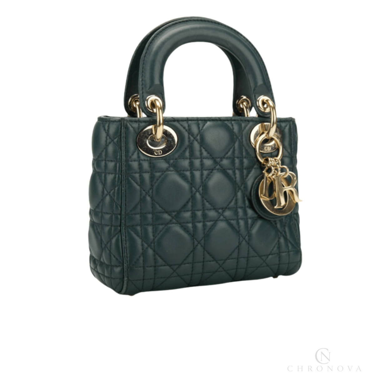 Dior | Lady Dior Bag In Green Cannage Leather. - Free & Fast UAE Shipping