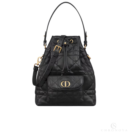 Dior | Caro Backpack In Black Macrocannage Lambskin - Free & Fast UAE Shipping