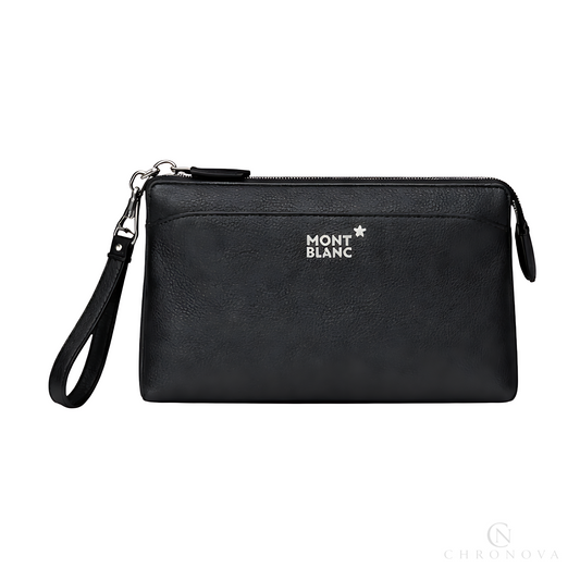 Mont Blanc Wrist Pouch | Mont Blanc Black Canvass Leather - View 1
