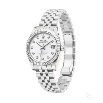Rolex Datejust Watch – White Diamond Dial