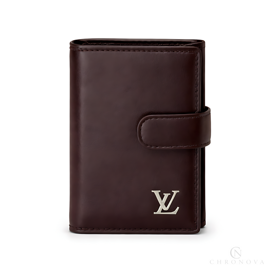 Louis Vuitton Wallet | Louis Vuitton Dark Brown Leather Logo - View 1