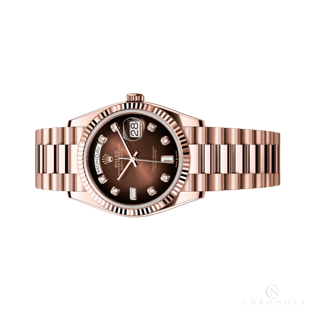 Rolex | Day-Date Brown Ombré Diamond Dial - Free & Fast UAE Shipping