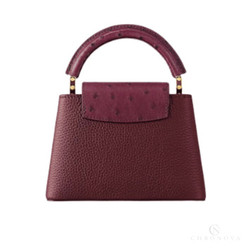 Louis Vuitton | Capucines East-west Mini Bag In Crinkled Grenat Red Leather With Gold-toned Hardware - Free & Fast UAE Shipping