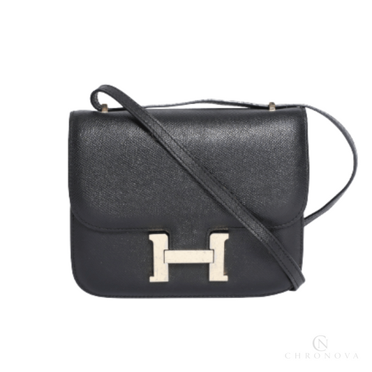 Hermès | Constance Mini 18 Shoulder Bag In Black Epsom Leather With A Gold-plated "h" Clasp Closure. - Free & Fast UAE Shipping