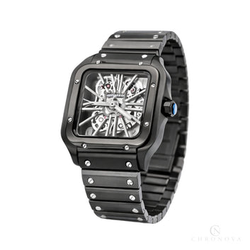 Cartier Watch Santos De Cartier Skeleton Large Black Steel