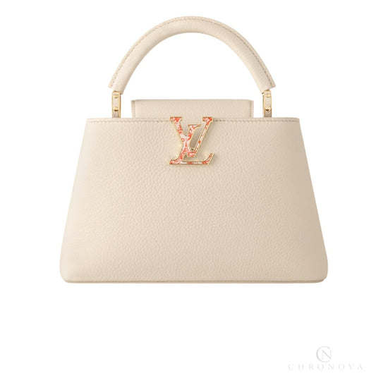 Louis Vuitton | Capucines Nano Handbag In Cream Taurillon Leather - Free & Fast UAE Shipping