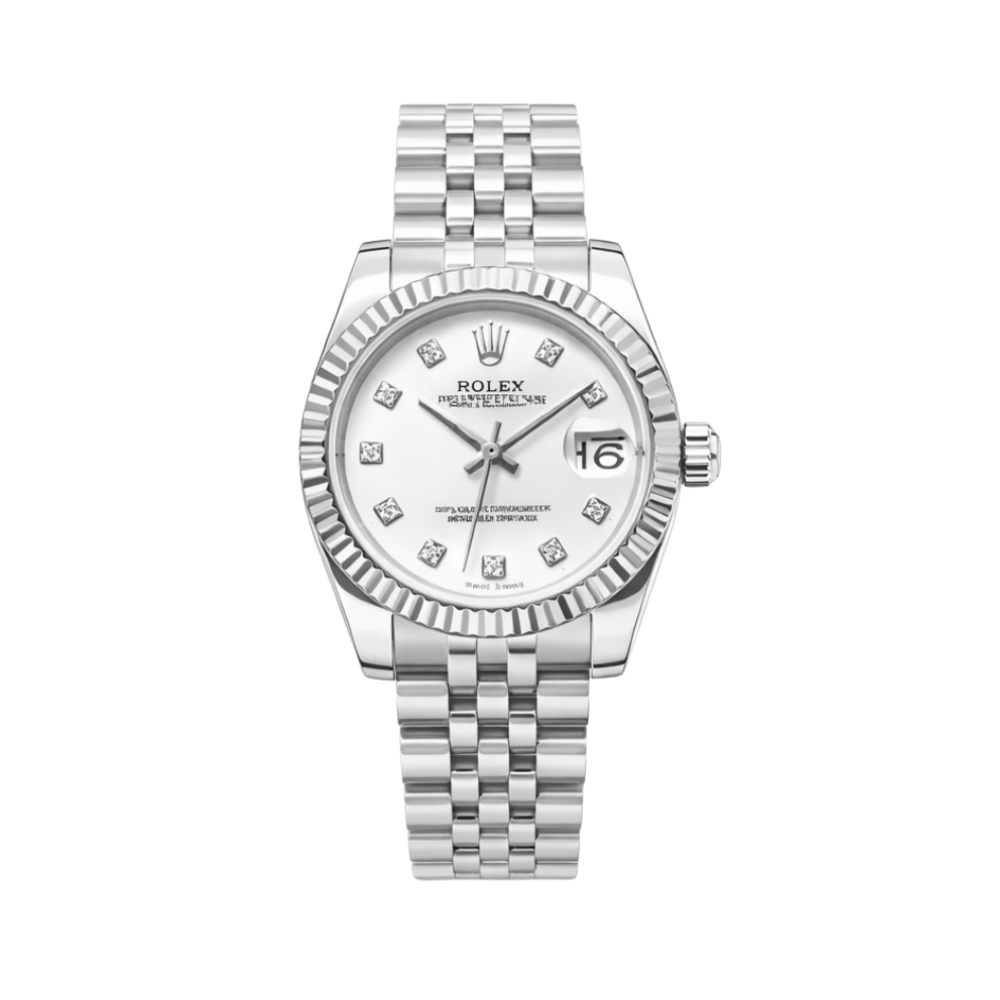 Rolex Datejust Watch – White Diamond Dial