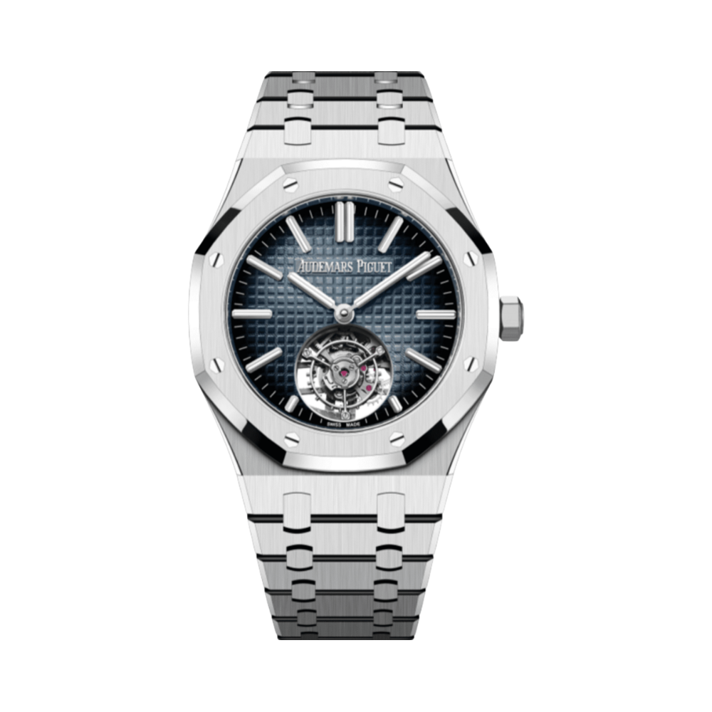 Audemars Piguet Royal Oak Selfwinding Flying Tourbillon Watch – Silver Smoked Blue Dial