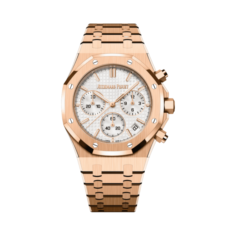 Audemars Piguet Royal Oak Selfwinding Chronograph Stainless Gold Steel Watch – White Dial