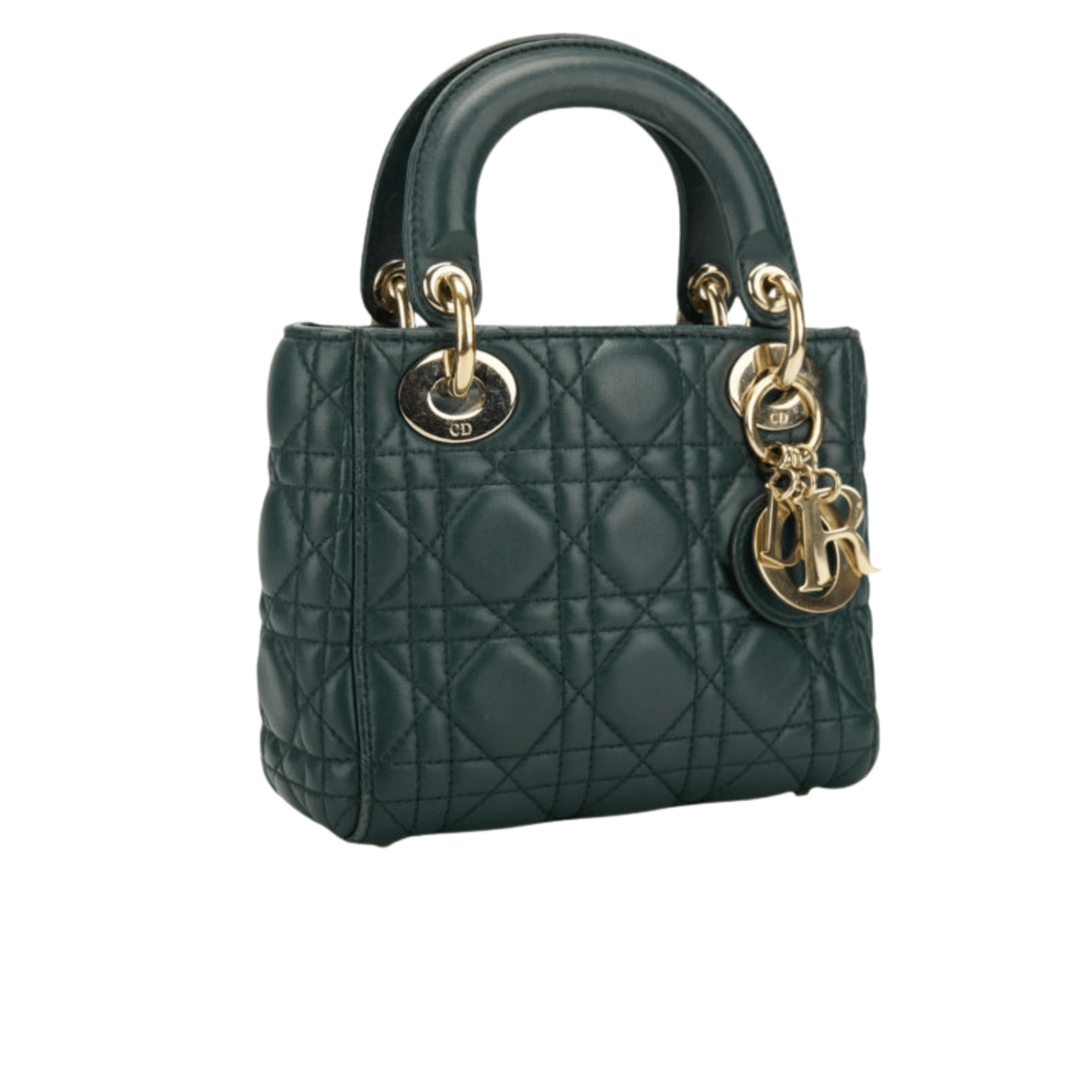 Dior | Lady Dior Bag In Green Cannage Leather. - Free & Fast UAE Shipping