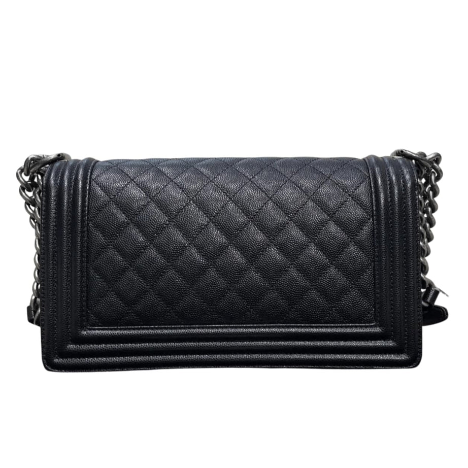 Chanel | Boy Bag In Black Quilted Caviar Leather - Free & Fast UAE Shipping