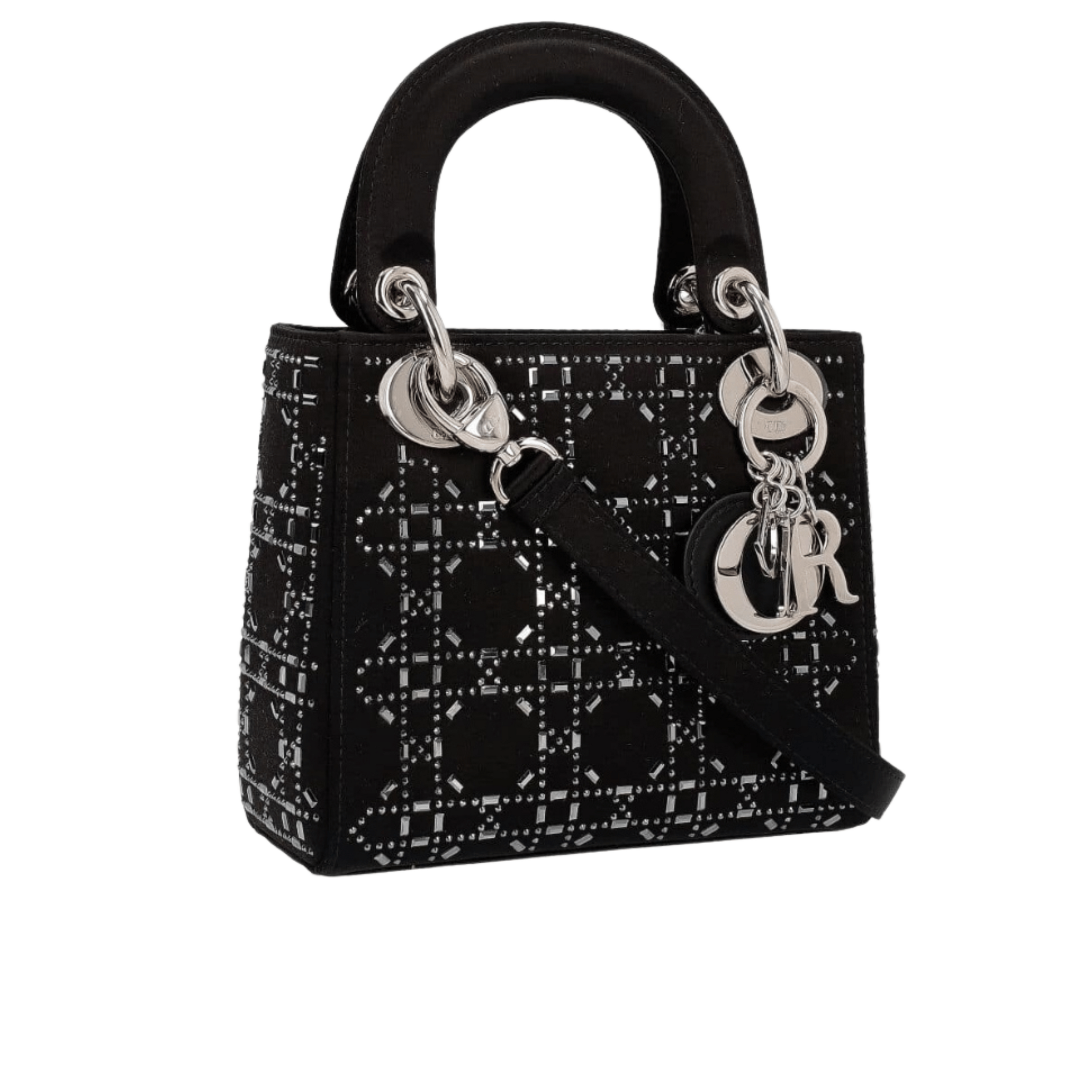 Dior | Bag In Black Strass Cannage Satin - Free & Fast UAE Shipping