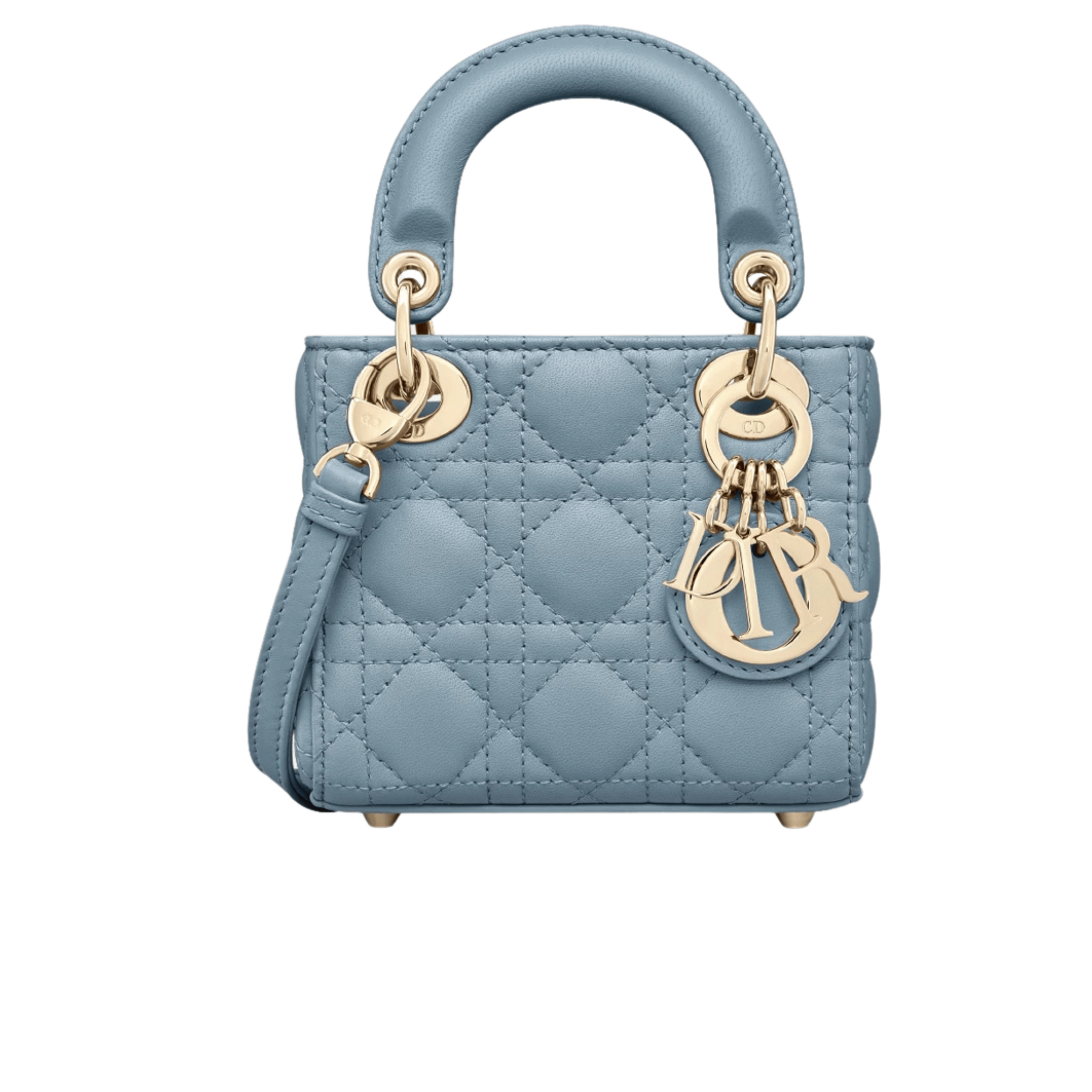 Dior | Lady Dior Micro Bag In A Soft or Dusk Blue - Free & Fast UAE Shipping