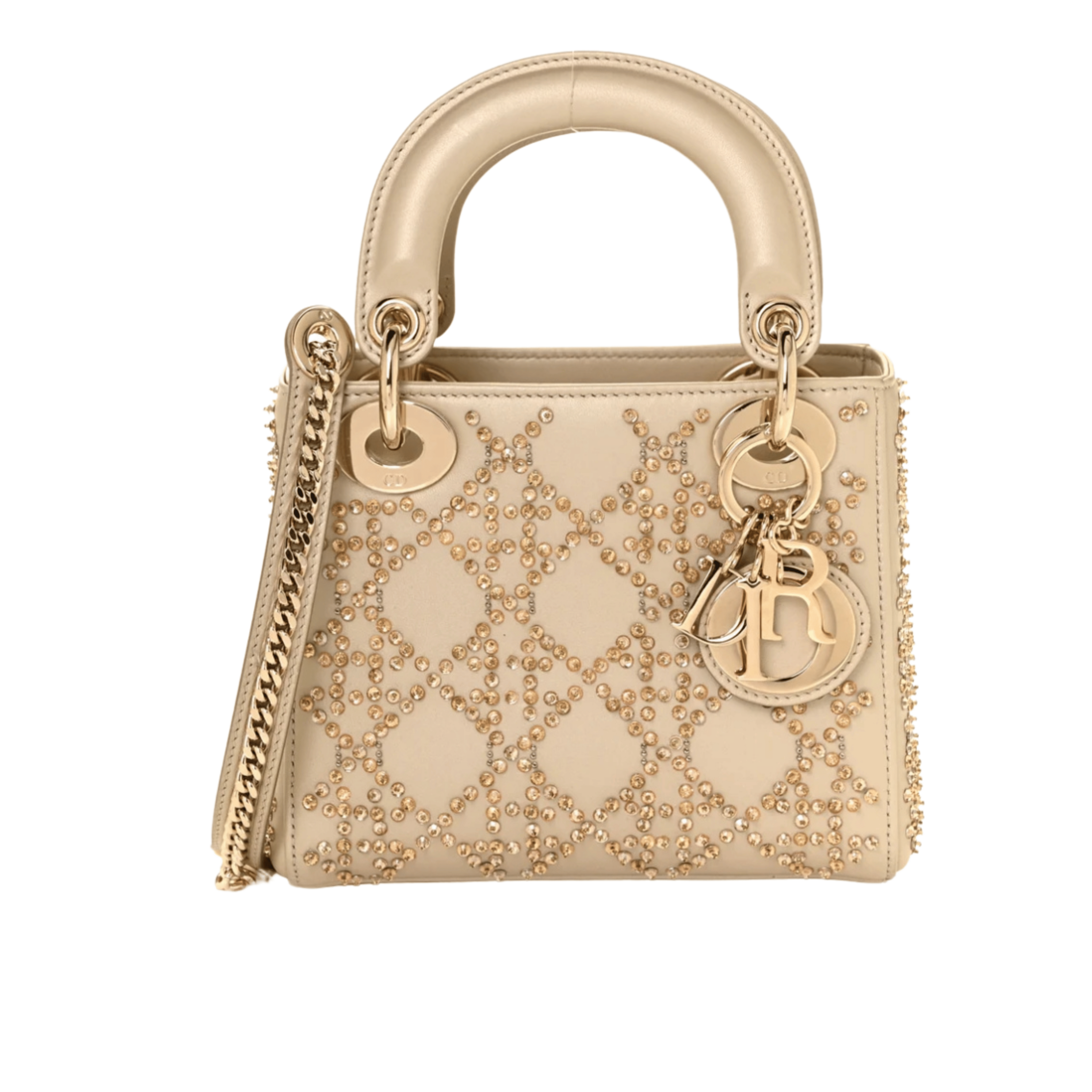 Dior | Bag In Platinum-tone Metallic Cannage Lambskin - Free & Fast UAE Shipping