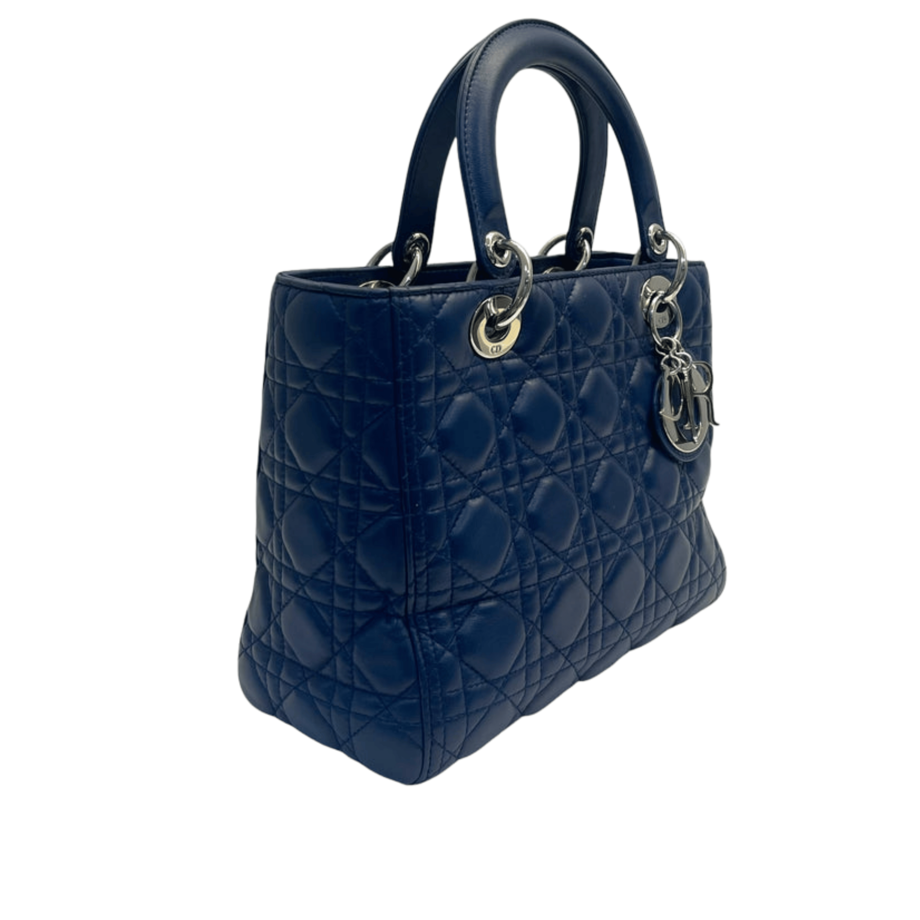 Dior | Lady Dior Handbag In Blue Leather. - Free & Fast UAE Shipping