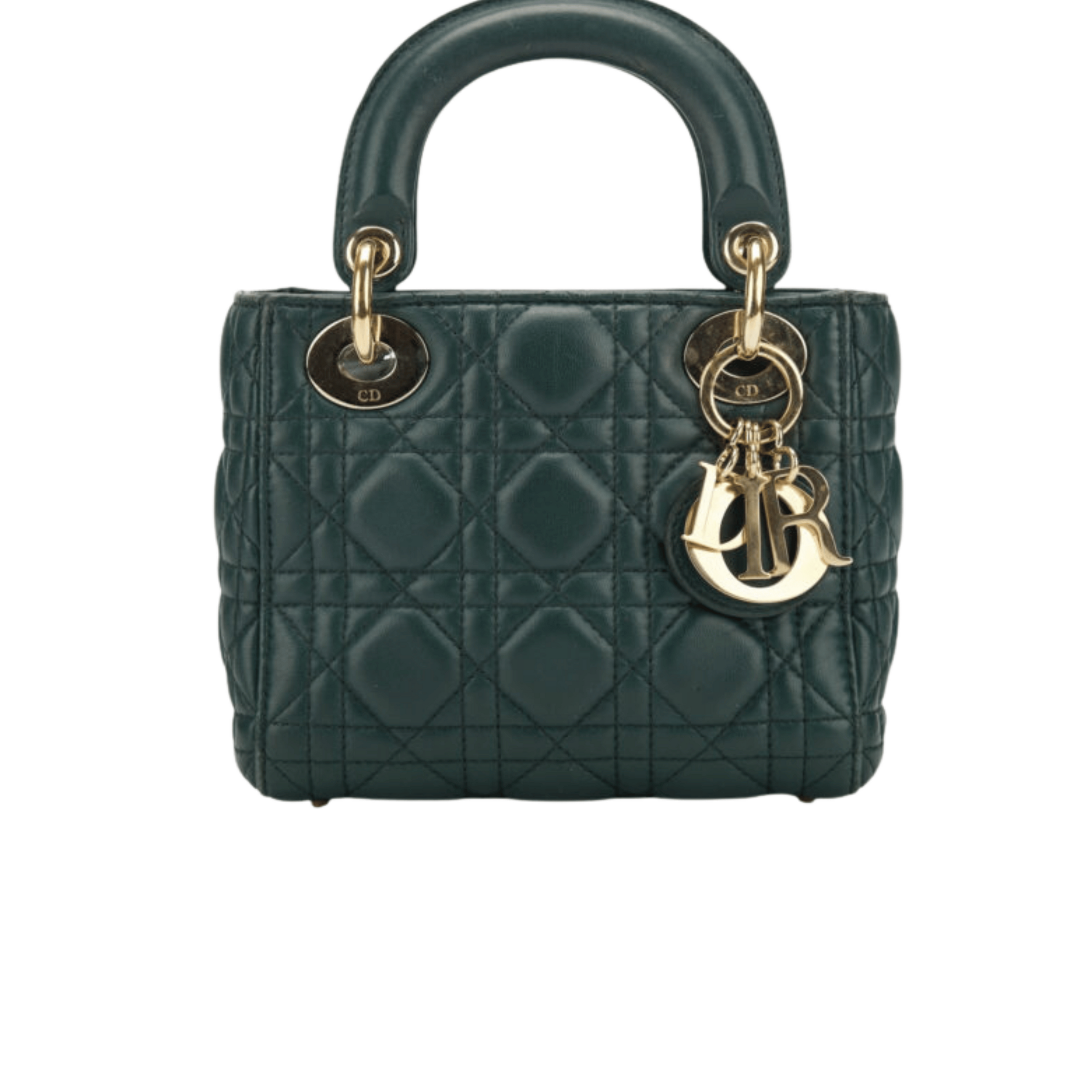 Dior | Lady Dior Bag In Green Cannage Leather. - Free & Fast UAE Shipping