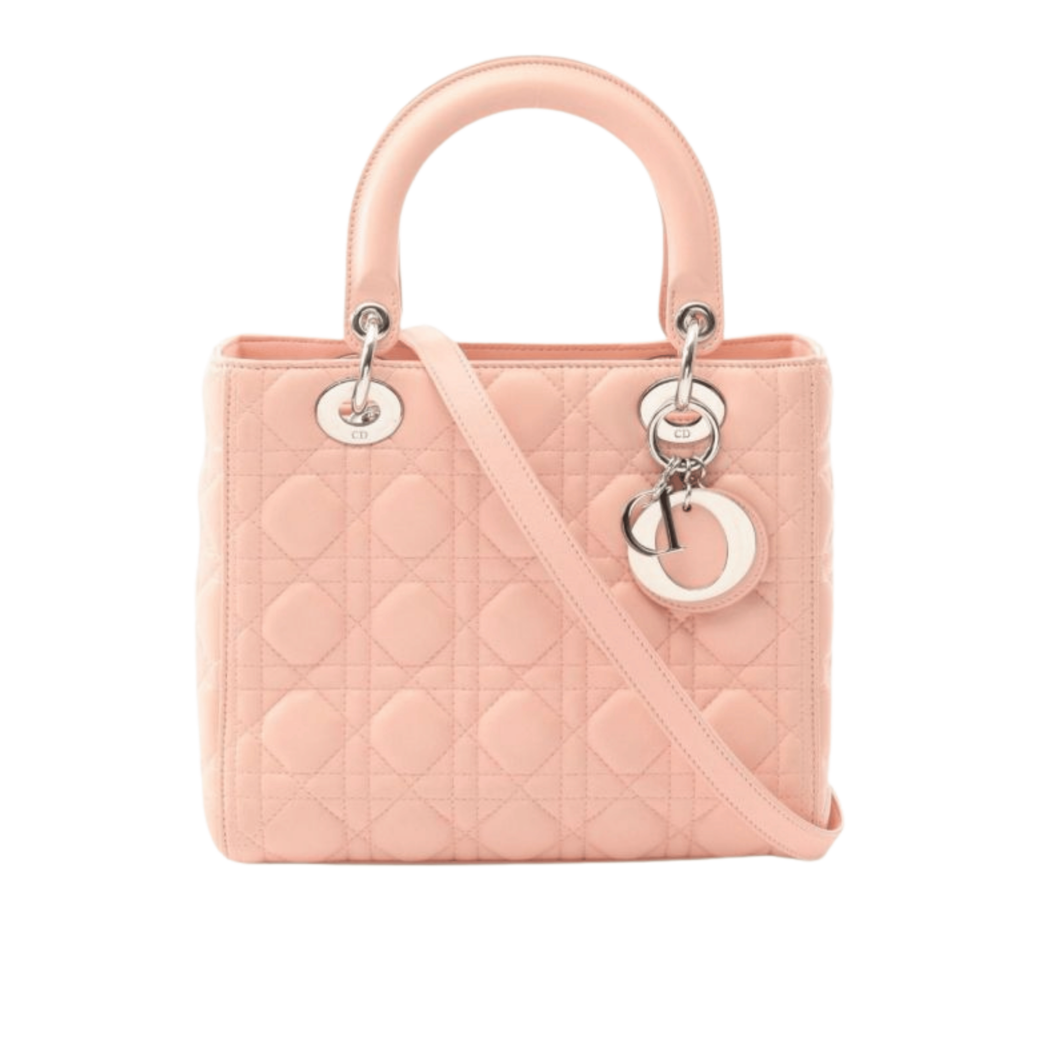 Dior | Lady Dior Handbag In Pink Leather - Free & Fast UAE Shipping