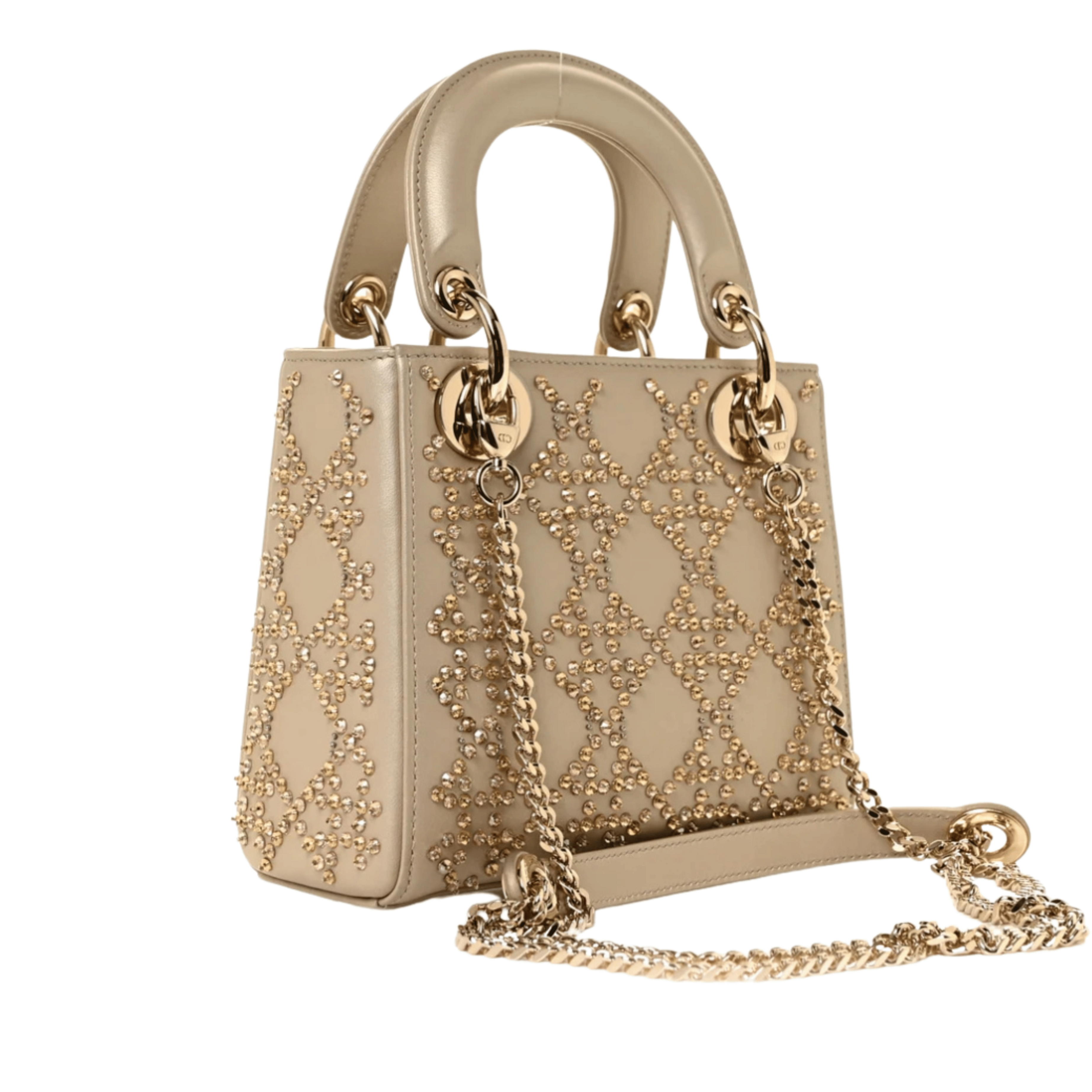 Dior | Bag In Platinum-tone Metallic Cannage Lambskin - Free & Fast UAE Shipping