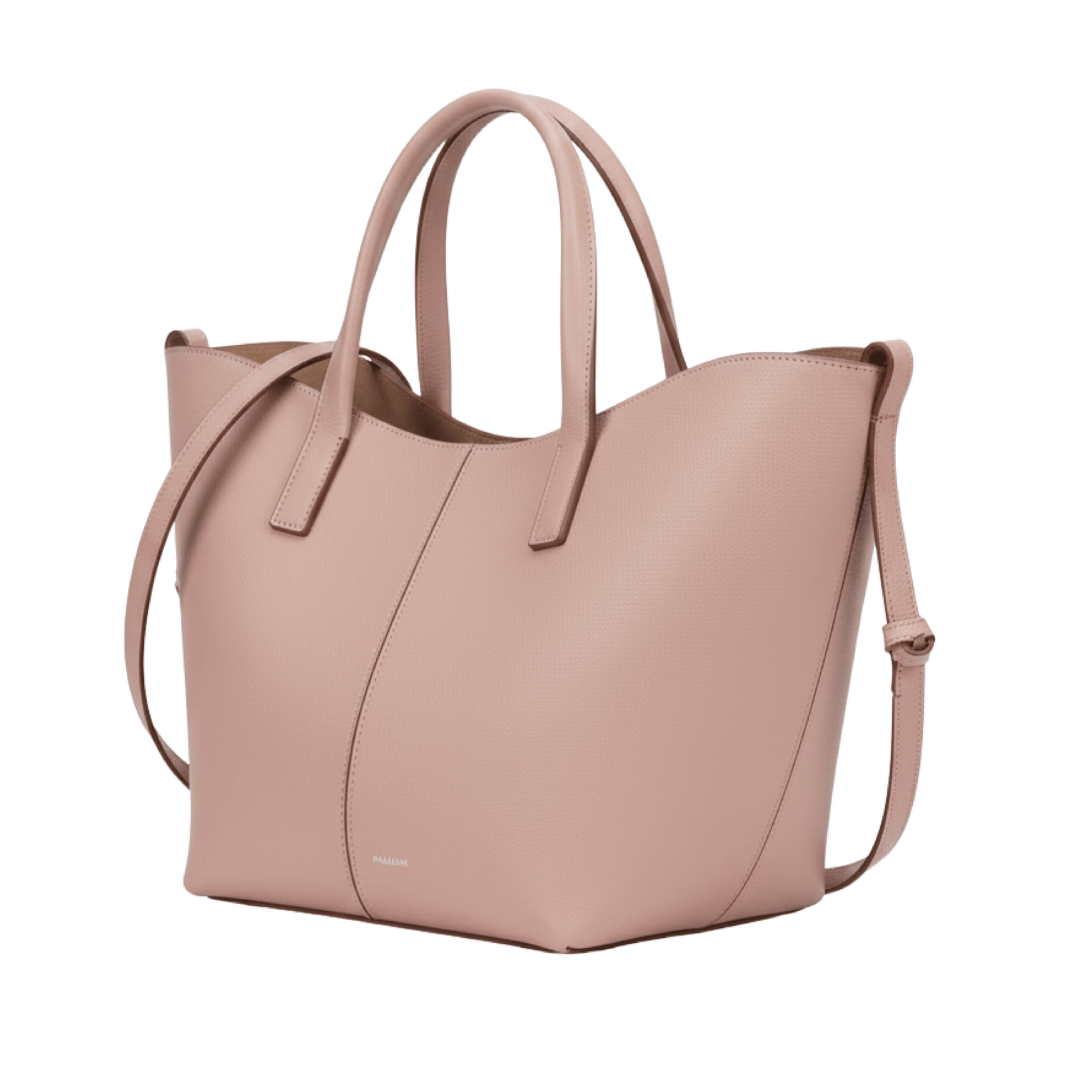 Polène | Cyme Mini Bag In Textured Pink Leather - Free & Fast UAE Shipping